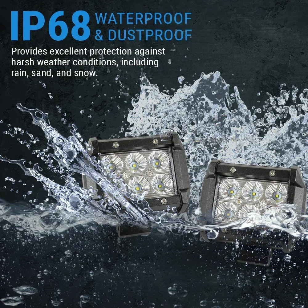 2pcs High Power 18W 4" LED Spot Light w/ Adjustable Mounting Brackets - Image 8