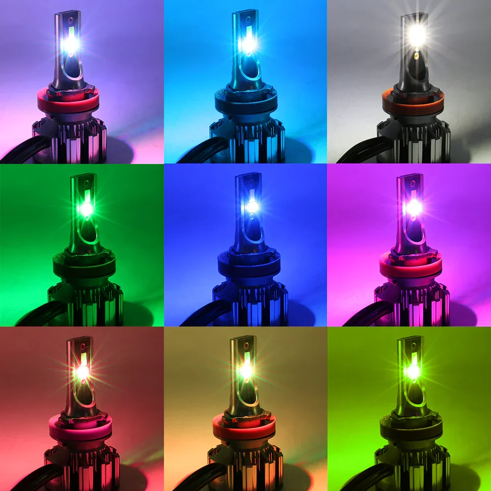 RGB LED CSP Headlight Fog Light Kit + Bluetooth Phone Control (9005 9006 H4 H7 H11) - Image 8