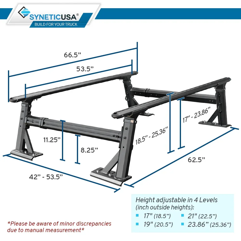 SYNETICUSA® Universal Aluminum Heavy Duty Adjustable Ladder Rack (Direct Bolt-on) - Image 11