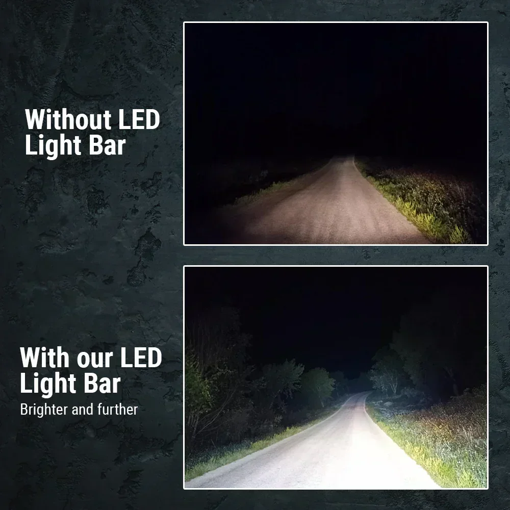 32"-52" Triple Row LED Curved Working Light Bar, Flood Spot Combo Beam, 6000K Waterproof Fog Lights - Image 6